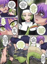 erasethismail green_eyes green_hair purple_eyes purple_hair tagme transformation rating:Questionable score:12 user:Zzzzzulu