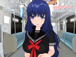 3d 3d_custom_girl blue_eyes blue_hair breasts crystal henshin-san large_breasts long_hair original school_uniform text train rating:Safe score:3 user:RayX