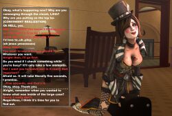3d blush borderlands borderlands_(series) breasts caption caption_only cleavage dazed eye_roll femsub large_breasts looking_at_viewer mad_moxxi manip poser pov pov_dom ridley_(artist) short_hair sitting smile source_filmmaker tattoo text rating:Questionable score:29 user:Ridley