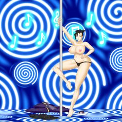absurdres barefoot black_hair bluebullpen breasts burst_angel cameltoe dancing erect_nipples female_only femsub hair_ribbon huge_ass huge_breasts hypnotic_audio hypnotic_music pole_dancing ribbon sei_laoban spiral_eyes symbol_in_eyes tech_control topless underwear rating:Questionable score:48 user:daveyboysmith9