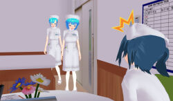 3d 3d_custom_girl ahegao blue_eyes blue_hair blush femsub hat multiple_girls nurse original parasite symbol_in_eyes text tongue tongue_out rating:Questionable score:6 user:Sleepyhead97