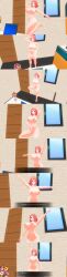 3d altered_perception barefoot blue_eyes bottomless breasts clock comic computer custom_maid_3d_2 empty_eyes expressionless feet female_only femsub lolislove nude office pink_hair text tick-tock_saying topless rating:Explicit score:9 user:tuyubxdxd