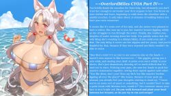 breasts caption caption_only femdom fox_girl long_hair manip micro_bikini mogu overlordmiles_(manipper) pov pov_sub text white_hair rating:Questionable score:57 user:OverlordMiles