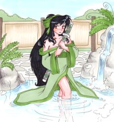 black_hair brown_eyes empty_eyes female_only femsub happy_trance hypnobishoujoland kimono long_hair original suechan sword traditional rating:Questionable score:17 user:hypno