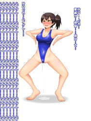 blush brown_hair drool erect_nipples female_only femsub haigure happy_trance leotard open_mouth ponytail pussy pussy_juice see-through simple_background solo spread_legs text rating:Questionable score:3 user:Sleepyhead97