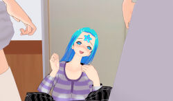 3d 3d_custom_girl blue_eyes blue_hair blush femsub happy_trance original parasite symbol_in_eyes rating:Questionable score:11 user:Sleepyhead97