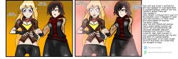 altered_perception blonde_hair caption empty_eyes femsub idpet long_hair maid red_hair ruby_rose rwby short_hair text unaware yang_xiao_long rating:Questionable score:43 user:IDPet