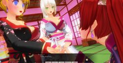 3d blonde_hair blue_eyes blush breasts curly_hair dialogue dog_pose female_only femsub green_eyes happy_trance japanese_clothing kamen_writer_mc kimono large_breasts lipstick long_hair mc_trap_town multiple_girls multiple_subs pet_play ponytail red_hair red_lipstick rina_(mc_trap_town) screenshot spiral_eyes symbol_in_eyes text translated twintails white_hair rating:Questionable score:5 user:Amazingbrahjr