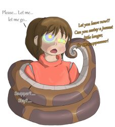  brown_hair chihiro_ogino coils disney femsub kaa kaa_eyes maledom phantomgline ponytail snake spirited_away the_jungle_book transparent_background  rating:questionable score: user:jabberwocky