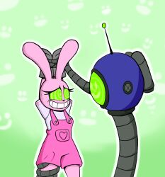 bondage bunny_girl clothed dr._chaos femsub furry glowing glowing_eyes happy_trance ring_eyes smile sweat tech_control widget_(wow_wow_wubbzy) wow_wow_wubbzy rating:questionable score: user:skronthesecond