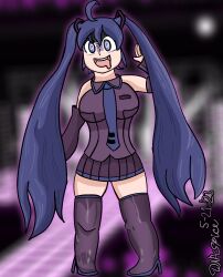 ass_expansion boots breast_expansion corruption dnaspice drool femsub hex_maniac hexification high_heels large_breasts long_hair miku_hatsune nintendo pokemon pokemon_x_and_y purple_eyes purple_hair skirt spiral_eyes thick_thighs tie twintails vocaloid rating:questionable score: user:dnaspice