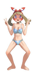 barefoot blush bra breasts brown_hair cameltoe double_v embarrassed feet female_only femsub hair_ribbon happy_trance may nintendo panties pokemon pokemon_omega_ruby_and_alpha_sapphire short_hair solo spiral_eyes spread_legs squatting symbol_in_eyes uhyoko underwear v rating:Questionable score:20 user:Mindwipe