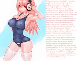 caption caption_only femdom headphones hypsubject_(manipper) long_hair looking_at_viewer manip nitroplus one-piece_swimsuit pink_hair pov pov_sub school_swimsuit super_sonico swimsuit text thighhighs rating:Questionable score:55 user:HypnoShy