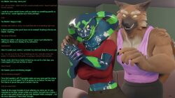 3d assertive_sub aware bracelet caption dialogue furry kathy_(thalarynth) magic original scalie size_difference slit_pupils snake_girl story text thalarynth_(manipper) wolf_boy yellow_eyes rating:Questionable score:15 user:Thalarynth