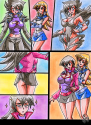 absurdres alexis_rhodes black_hair blonde_hair blush breasts chazz_princeton cleavage empty_eyes femdom happy_trance kyo-domesticfucker large_breasts long_hair open_mouth slime torn_clothes transformation transgender yu-gi-oh! yu-gi-oh!_gx rating:Questionable score:41 user:TheGoodShank