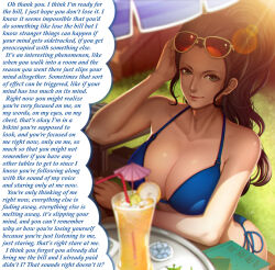 bikini black_hair breasts caption cleavage femdom glasses hypnotic_voice large_breasts looking_at_viewer manip nico_robin one_piece pov pov_sub text rating:Questionable score:118 user:volco