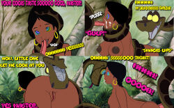 aged_up breasts comic cum cum_in_mouth cum_on_face double_penis fellatio from_behind happy_trance hypnotic_eyes kaa kaa_eyes large_breasts non-human_penis nude penis pussy sex shanti text the_jungle_book waqqed_(manipper) rating:Explicit score:13 user:RayX