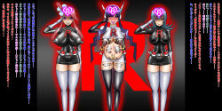 black_hair blue_hair body_writing boots breasts caption corruption discolored_nipples elesa enemy_conversion erect_nipples evil_smile female_only femsub gloves glowing glowing_eyes headphones heart heart_eyes large_breasts multiple_girls nintendo nipple_piercing piercing pink_eyes pokemon pokemon_black_and_white pokemon_black_and_white_2 pokemon_heartgold_and_soulsilver pregnant red_hair ring_eyes sabrina saluting skyla smile standing standing_at_attention symbol_in_eyes tattoo team_rocket text thigh_boots translation_request visor rating:Questionable score:50 user:Sleepyhead97