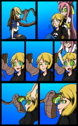 animal_ears black_hair blazblue blonde_hair breasts cat_girl coils comic disney erika_(er-ikaa) expressionless eyes_held_open furry gradient_background hypnotic_eyes hypnotized_assistant kaa kaa_eyes kokonoe_(blazblue) large_breasts long_hair noel_vermillion open_mouth original pink_hair renaissanceofchaos resisting short_hair smile snake surprised the_jungle_book thighhighs tongue tongue_out rating:Questionable score:105 user:Roxa