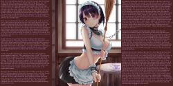 blush breasts caption caption_only chains collar female_only femsub grima180_(manipper) happy_trance large_breasts magic maid maid_headdress manip mujakuma pink_eyes purple_hair short_hair smile text rating:Safe score:252 user:Grima180
