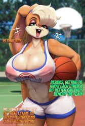 basketball breasts bunny_ears bunny_girl dialogue lola_bunny looney_tunes picturd1 see-through space_jam sports_bra sports_briefs sportswear sweat text rating:Explicit score:33 user:Bootyhunter69