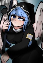  blue_eyes blue_hair disguised_hypnotist empty_eyes femsub leaning_forward maplestory tagme wings  rating:safe score: user:disguisedhypnotist