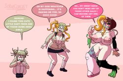 before_and_after bimbofication blonde_hair bottomless breast_expansion breasts brown_hair cleavage comic corruption dart female_only femsub happy_trance himiko_toga huge_breasts injection large_breasts mina_ashido my_hero_academia nightmare_fuel ochaco_uraraka open_mouth scrapcorcist sequence short_hair solo straight-cut_bangs text topless transformation rating:Explicit score:71 user:vanom-yo