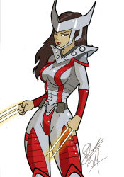 alternate_costume apocalypse_(marvel) armor artist_request belt breasts brown_hair claws corruption enemy_conversion female_only helmet inspector97 laura_kinney lipstick looking_at_viewer marvel_comics shoulder_pads signature singory solo super_hero western white_background x-23 x-men rating:Safe score:7 user:MesMerZ