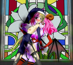 blonde_hair blood breasts corruption dazed demon_futa empty_eyes futa_with_futa futanari futasub happy_trance heart heart_eyes nun penis pink_hair symbol_in_eyes virgin rating:Explicit score:24 user:hypno