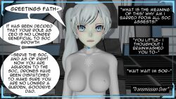 3d absurdres collar graybot jacques_schnee rwby tech_control tepmarmy text weiss_schnee rating:Explicit score:18 user:BlueMonday1984