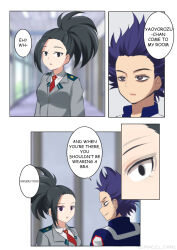 black_hair femsub hitoshi_shinso maledom maozi_dan momo_yaoyorozu my_hero_academia text rating:questionable score: user:mattlau04