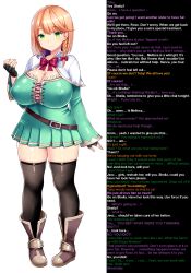 boots braid breasts caption cleavage femdom gloves green_eyes huge_breasts icontrol_(manipper) joking101_(writer) manip orange_hair original short_hair standing text thighhighs trance_break tsukumiya_amane turning_the_tables rating:Questionable score:43 user:Icontrol