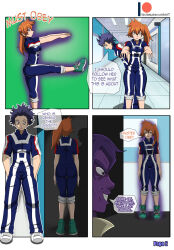 absurdres breasts comic dialogue dlobo777 empty_eyes engrish femsub hitoshi_shinso itsuka_kendo large_breasts maledom my_hero_academia purple_hair red_hair text zombie_walk rating:Safe score:62 user:godofwar99