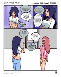 bottomless breasts comic empty_eyes idpet lei_(idpet) original pendulum red_eyes red_hair text xiana_(niceguy) rating:Questionable score:3 user:IDPet