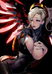 admiralkew_(manipper) cian_yo corruption happy_trance lactation manip mercy overwatch symbol_in_eyes wings rating:explicit score: user:admiralkew