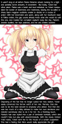 bimbofication brain_drain breasts caption caption_only female_only femsub large_breasts maid maid_headdress manip marisa_kirisame solo text touhou twintails rating:Questionable score:93 user:hypno