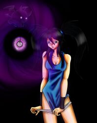 black_hair femsub undressing long_hair empty_eyes expressionless hypnogoat666 demon rating:questionable score: user:hypno