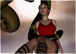 3d blonde_hair breasts coils dazed femsub hypnotic_eyes kaa_eyes large_breasts open_mouth rh70 short_shorts snake tank_top rating:Questionable score:19 user:iksheno