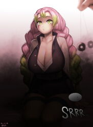  abbb breasts demon_slayer femsub huge_breasts mitsuri_kanroji pendulum pink_hair  rating:questionable score: user:masta