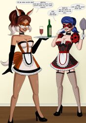 alternate_costume alya_cesaire apron black_hair blue_eyes bow breasts brown_eyes brown_hair cleavage collarbone comic dark_skin earrings feather_duster female_only femsub fishnets forced_employee fox_ears glasses gloves happy_trance high_heels jewelry large_breasts lipstick maid makeup marinette_dupain-cheng mask miraculous_ladybug mole multiple_girls opera_gloves polmanning smile super_hero text thighhighs tray twintails rating:Questionable score:176 user:Jabberwocky