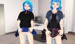 3d 3d_custom_girl blue_eyes blue_hair blush censored femsub happy_trance multiple_girls orgasm original parasite pussy pussy_juice skirt skirt_lift symbol_in_eyes rating:Explicit score:6 user:Sleepyhead97