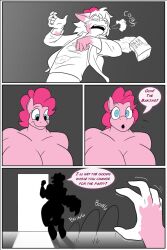 bottomless breasts clock-face comic corruption femdom furry horse_girl huge_breasts malesub my_little_pony nude original pink_hair pinkie_pie short_hair text topless transformation twinning rating:Questionable score:14 user:TheGoodShank