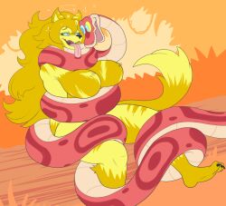 breasts coils dazed dog_girl femsub furry happy_trance hypnotic_eyes kaa_eyes large_breasts long_hair open_mouth original plsgts saalim_(plsgts) snake wolf_girl rating:Questionable score:72 user:ljphil