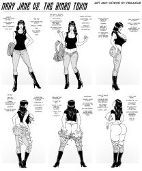 ass ass_expansion before_and_after bimbofication brain_drain breast_expansion breasts comic femsub huge_breasts large_ass large_breasts marvel_comics mary_jane_watson monochrome pegasus_(artist) spider-man_(series) text thighhighs transformation rating:Explicit score:72 user:da_janitor2