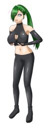 bare_shoulders breasts female_only femsub happy_trance kai_hyouka_(sleepy_kai) large_breasts midriff ponytail smile soex solo rating:questionable score: user:kani