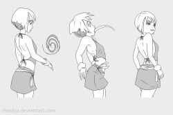 before_and_after femsub gloves greyscale happy_trance original possession rhaokja ring_eyes short_hair skirt rating:questionable score: user:thegoodshank