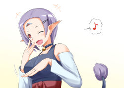 bell_collar choker clothed disgaea elf_ears female_only femsub hair_clips mom_(disgaea_2) monster_girl na_shacho purple_hair red_eyes ring short_hair simple_background tail rating:Questionable score:22 user:Mattlau04