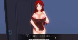 3d breasts custom_maid_3d_2 dialogue kamen_writer_mc large_breasts long_hair mc_trap_town red_hair rina_(mc_trap_town) text translated rating:Explicit score:3 user:7777777