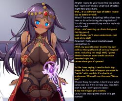 animal_ears bed blue_eyes blush breasts caption caption_only dark_skin empty_eyes fate/grand_order fate_(series) femsub happy_trance jewelry kisaragi_nana large_breasts long_hair magic maledom manip misterman4_(manipper) purple_hair queen queen_of_sheba resisting smile staff sweat text rating:Questionable score:135 user:MisterMan4