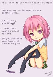  consensual kinkyloli loli momo_velia_deviluke panties pink_hair school_uniform short_hair sketch smile text thighhighs to_love_ru to_love_ru_darkness underwear  rating:questionable score: user:kinkyloli